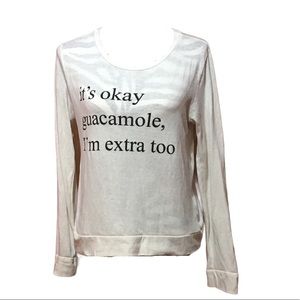 Three Bird Nest Guacamole Graphic Long Sleeve Top